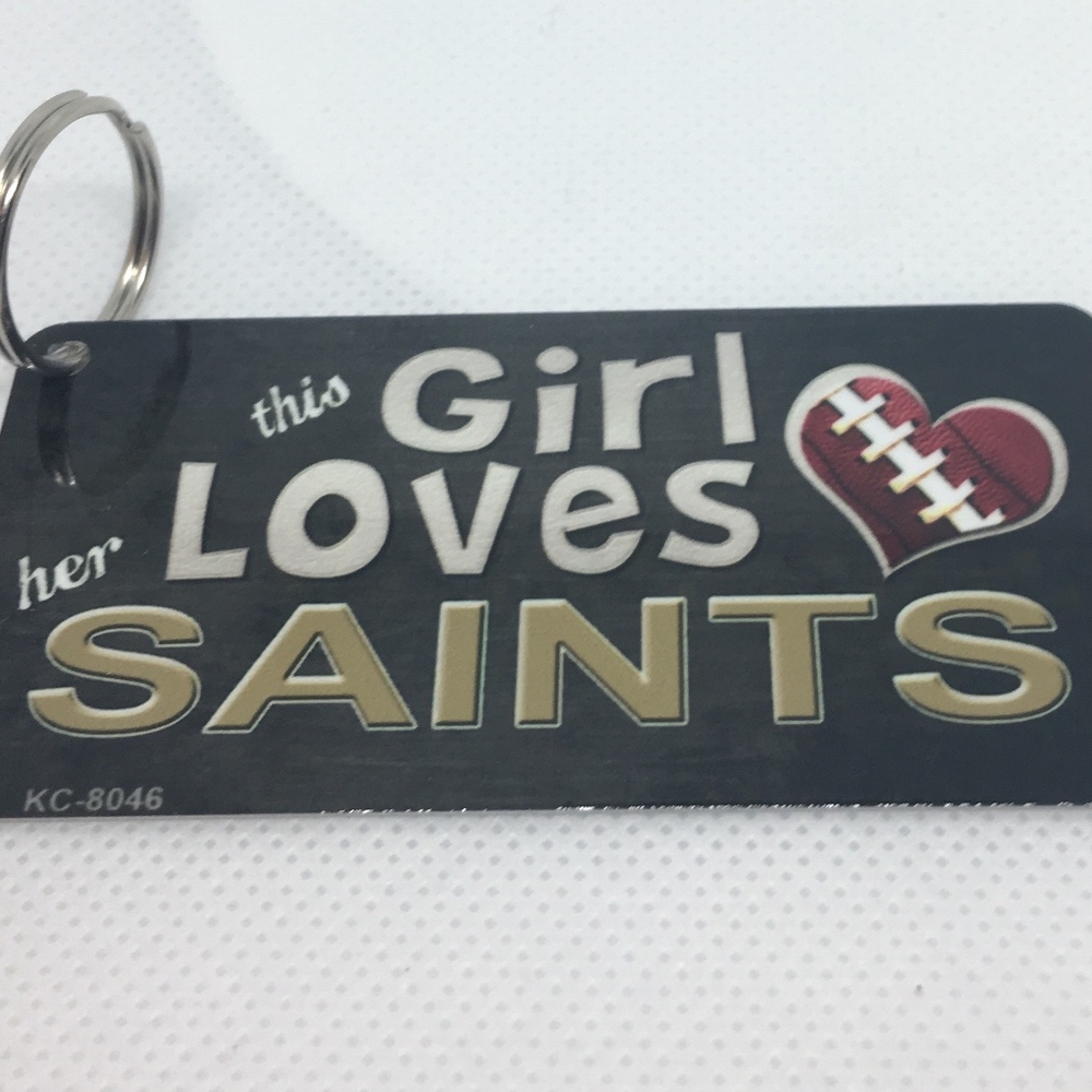 This Girl Loves her Saints Novelty Metal Key Chain